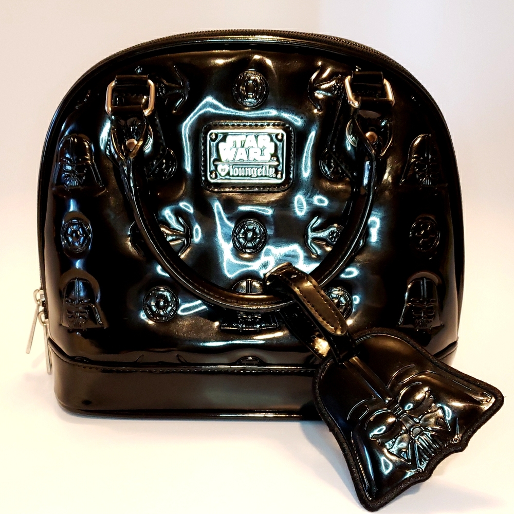 Loungefly Black Patent Vader Dome Satchel